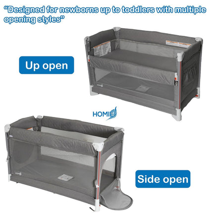 HOMIE Foldable Baby Travel Cot with 2-Level Bed & Cradle – Multifunctional Portable Playpen Sleeper