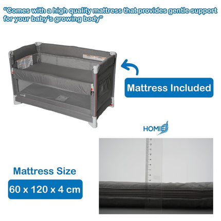 HOMIE Foldable Baby Travel Cot with 2-Level Bed & Cradle – Multifunctional Portable Playpen Sleeper
