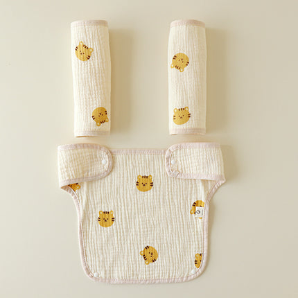 3 in 1Reversible Cotton Teething Drooling Pads + Front Drool Padti