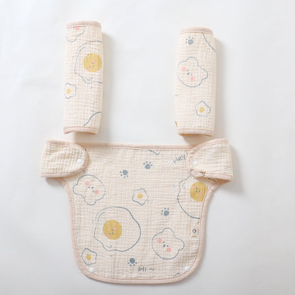 3 in 1Reversible Cotton Teething Drooling Pads + Front Drool Padti