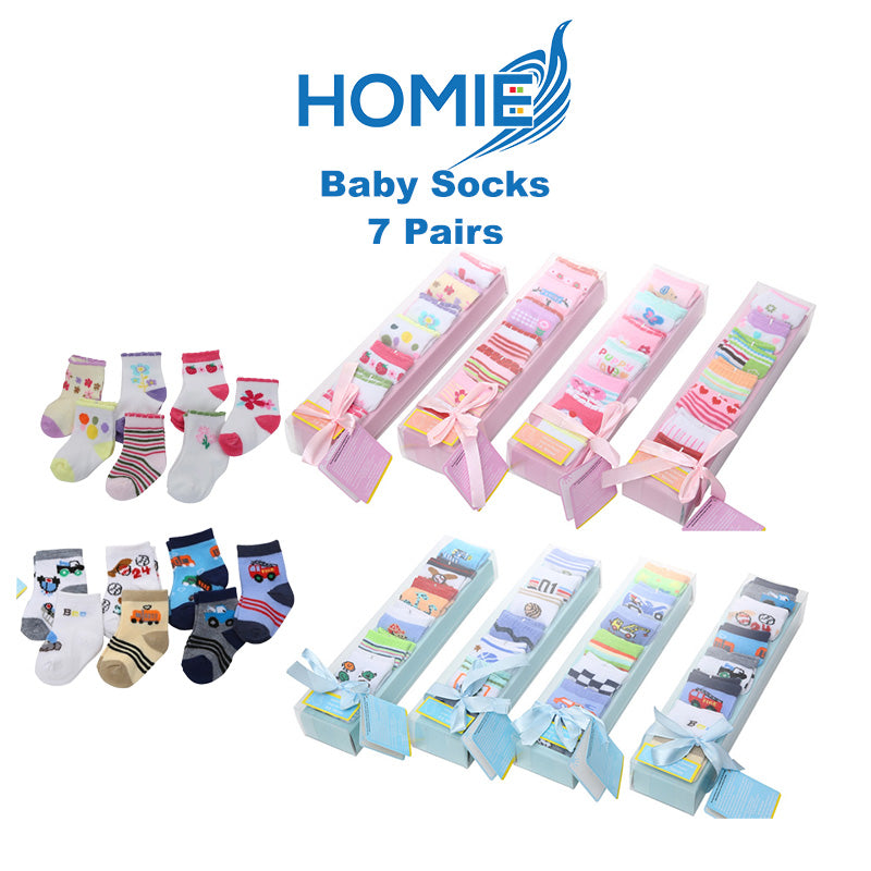7 Pairs Newborn Baby Boy Girl Cotton Sock Soft Breathable Ankle Sock 0-6M