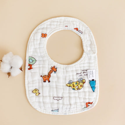 HOMIE 8 Layer Soft Gauze Baby Bib/Super Absorbent Breathable Quick Drying Snap Button Cotton Gauzes