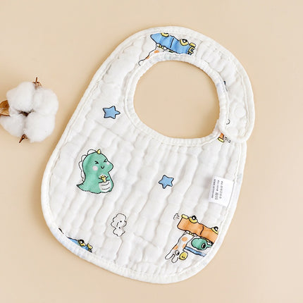 HOMIE 8 Layer Soft Gauze Baby Bib/Super Absorbent Breathable Quick Drying Snap Button Cotton Gauzes