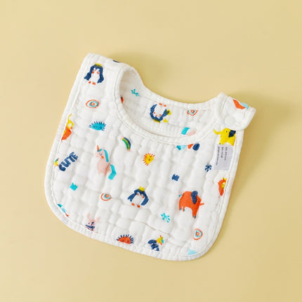 HOMIE 8 Layer Soft Gauze Baby Bib/Super Absorbent Breathable Quick Drying Snap Button Cotton Gauzes