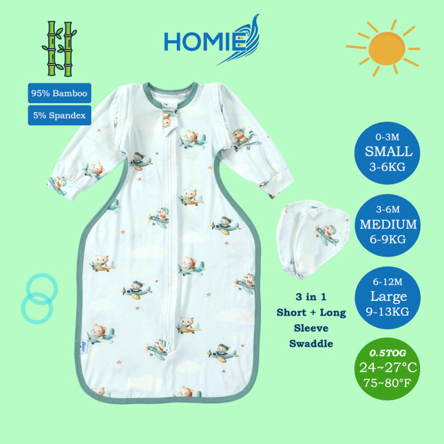 3in1 Swaddle Transitional Sleeping Bag / Ultra Soft Bamboo and Cotton Newborn Swaddles