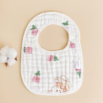 HOMIE 8 Layer Soft Gauze Baby Bib/Super Absorbent Breathable Quick Drying Snap Button Cotton Gauzes