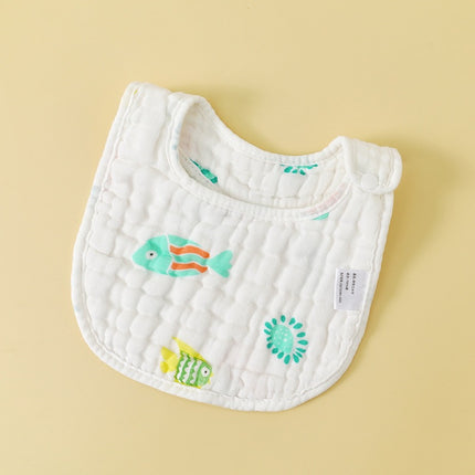 HOMIE 8 Layer Soft Gauze Baby Bib/Super Absorbent Breathable Quick Drying Snap Button Cotton Gauzes