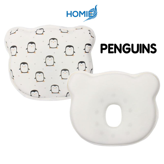 HOMIE BEAR Baby Head Latex Pillow/Prevent Flat Head Pillows with Pillow Case