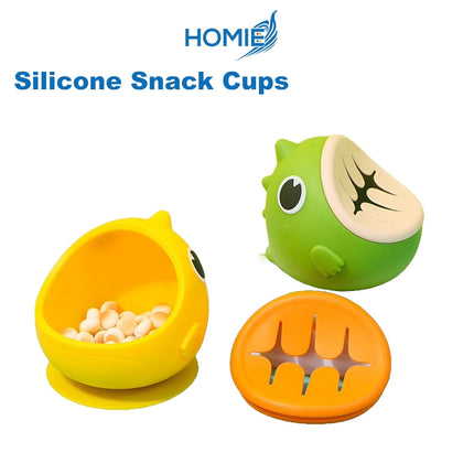 Silicone Snack Cups for Toddlers/Baby Snack Container/BPA Free & Dishwasher Safe