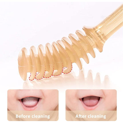 Baby Toothbrush and Baby Tongue Cleaner for Toddler Oral Care, Soft Silicone Toothbrush