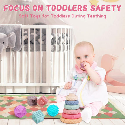 3 in 1 Montessori Toys for Babies 0+ Months /Soft Baby Teething Toys