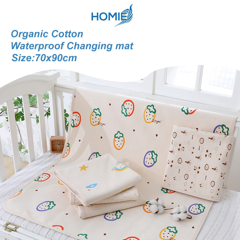 70x90cm HOMIE Organic Cotton Waterproof Diaper Changing Mat