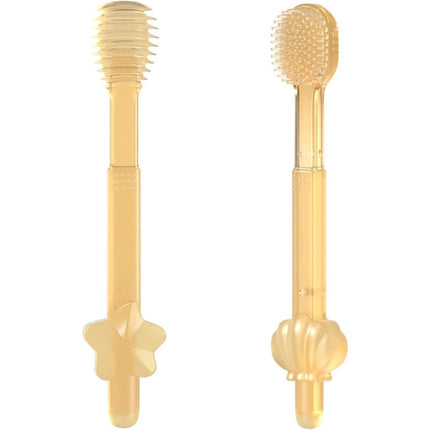 Baby Toothbrush and Baby Tongue Cleaner for Toddler Oral Care, Soft Silicone Toothbrush
