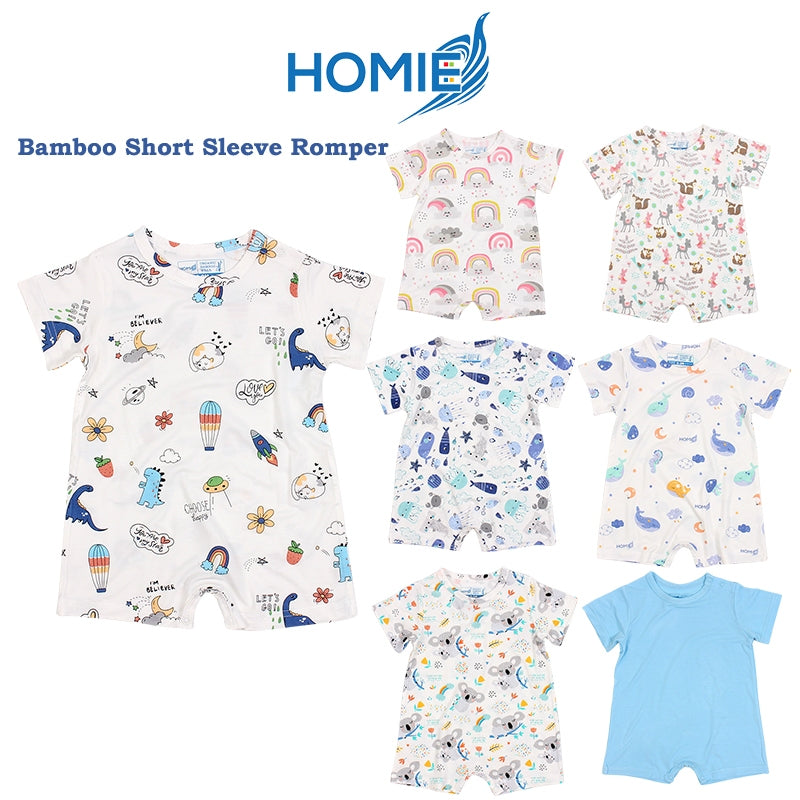 HOMIE Bamboo Short Sleeve Romper /Baby Short Sleeve Sleepwear/baby romper