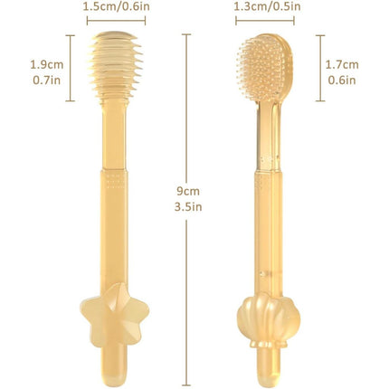 Baby Toothbrush and Baby Tongue Cleaner for Toddler Oral Care, Soft Silicone Toothbrush