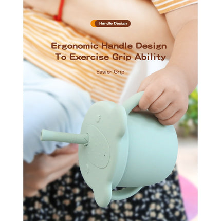 HOMIE 100% Silicone Baby Training Cup/2-in-1 Toddler Sippy Cup with Straw & Snack Cup Lid