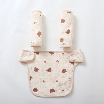 3 in 1Reversible Cotton Teething Drooling Pads + Front Drool Padti