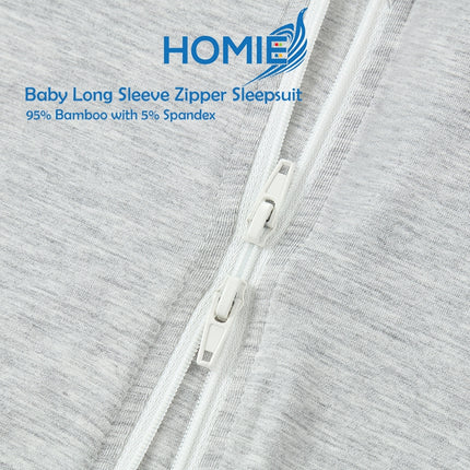 (C) Bamboo Long Sleeve Zipper Sleepsuit/Baby Romper