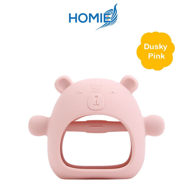 Bear Teething Mitten for Babies Over 3 Months (Anti Dropping Wrist Hand Teethers)