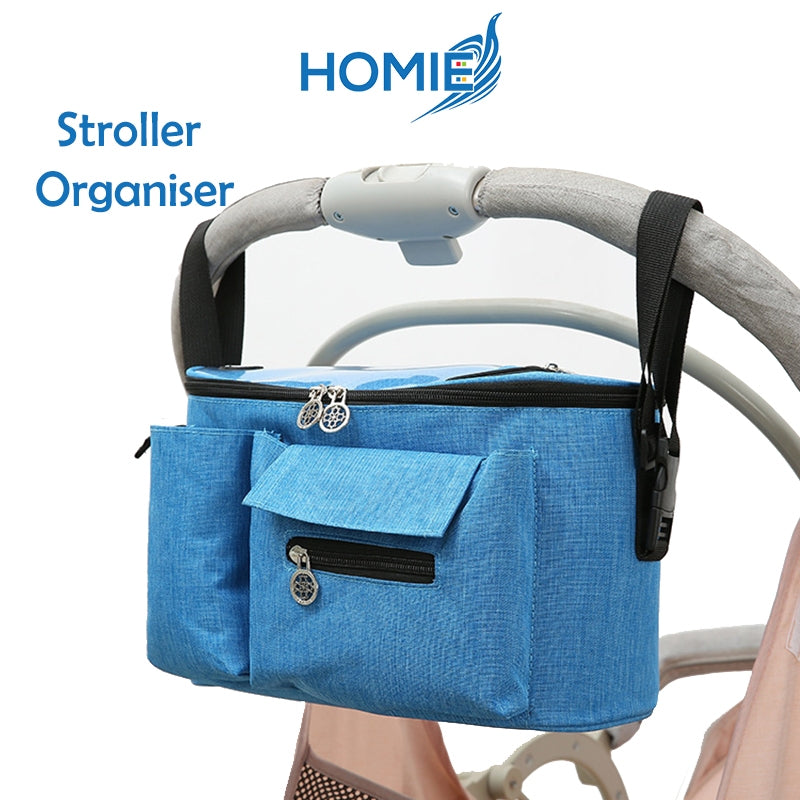 HOMIE Baby Stroller Organizer,Stroller Organizer Bag with Large Capacity for Carrying Water Bottles Diapers Stroller