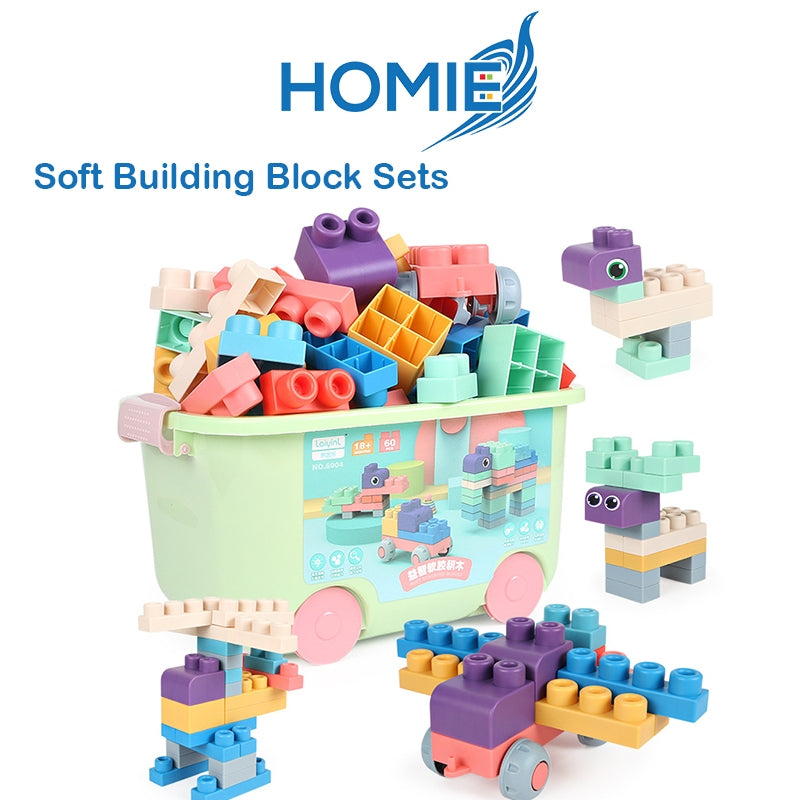 HOMIE Soft Building Block Sets for Kids Aged 18 Months to 6 Years Old