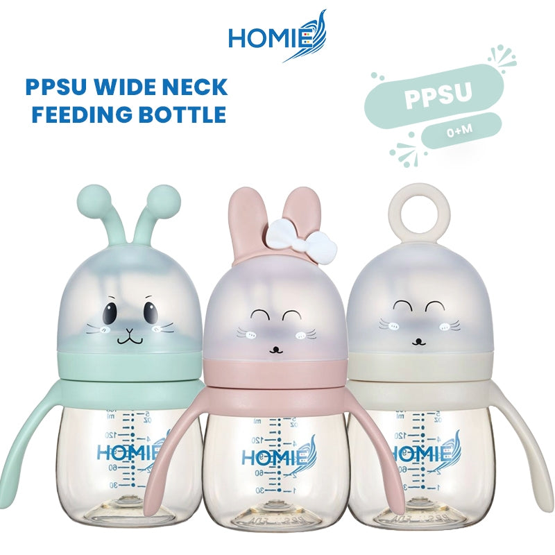HOMIE BPA Free Anti-colic PPSU Wide Neck Feeding Bottle Baby Toddler Milk Bottle/Milk Bottle