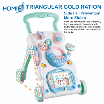 HOMIE Stand Walk Learning Baby Push Walker/Prevents Rollovers, Multiple Modes, Sit & Play 6-18months