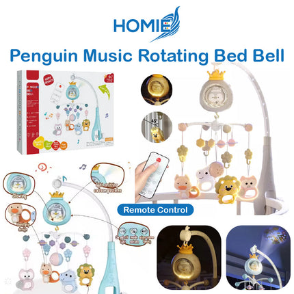 HOMIE Music Rotate Bed Bell/Remote Control Projection Hanging Teether Rattle