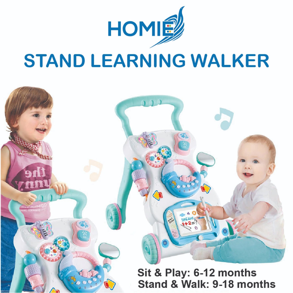 HOMIE Stand Walk Learning Baby Push Walker/Prevents Rollovers, Multiple Modes, Sit & Play 6-18months