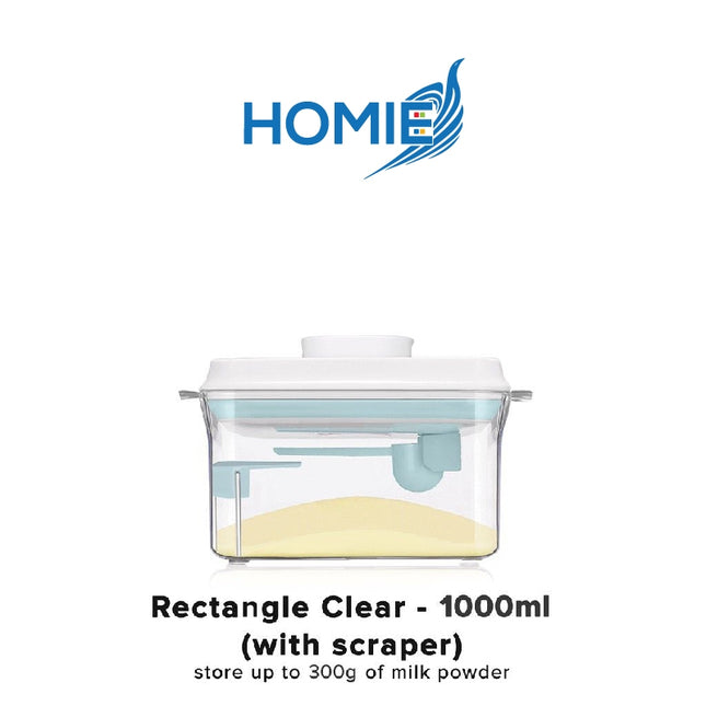Airtight Square Powder Container UV & Transparent Style (1000ml/ 1700ml/ 2300ml)