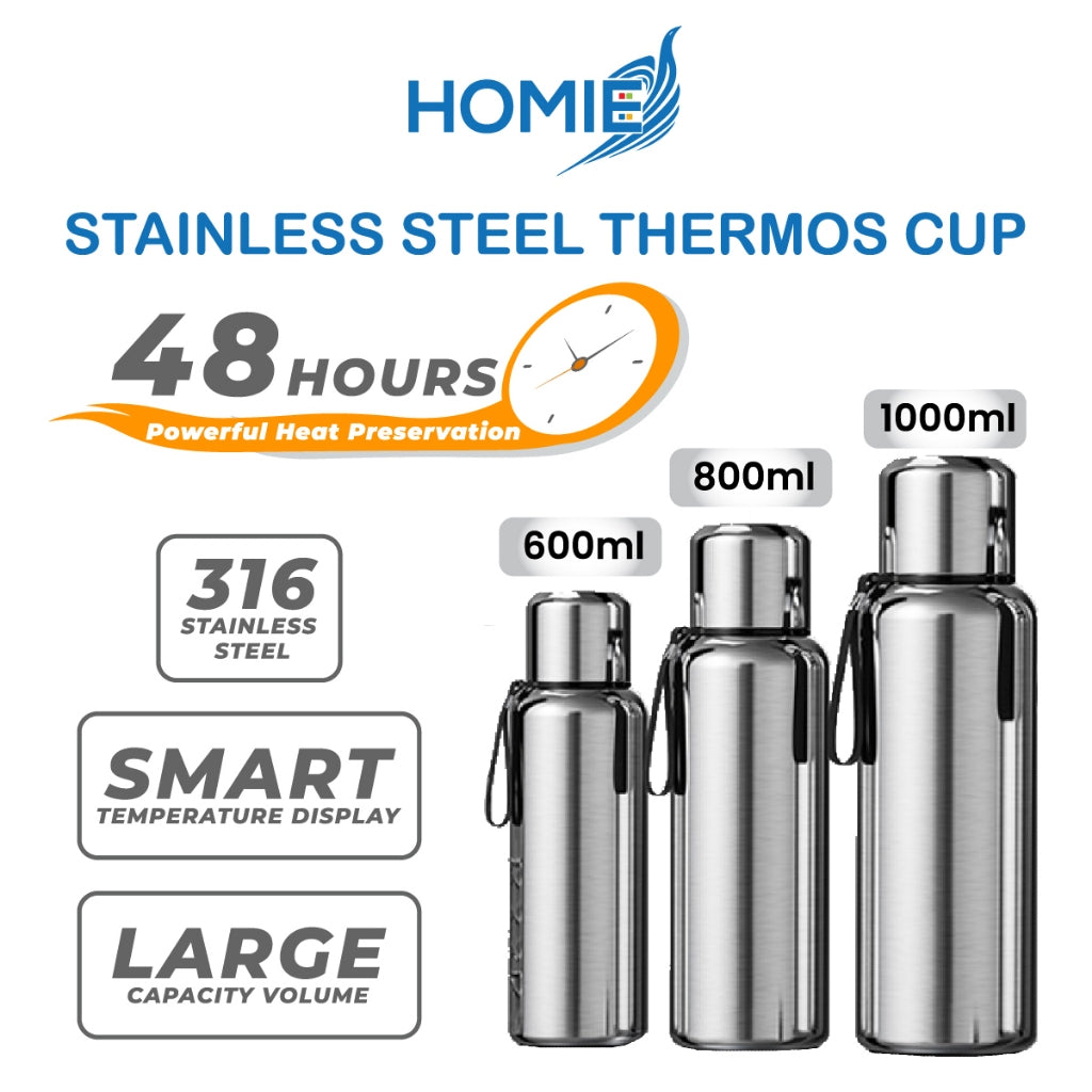 HOMIE 316 STAINLESS STEEL THERMOS CUP / 48HOURS Keep Warm /  Portable High-End Thermos Water Bottle