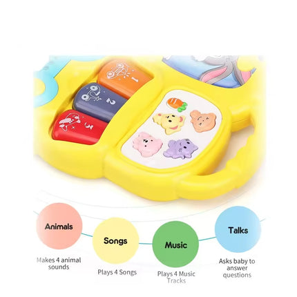 HOMIE Musical Early Education Piano/Interactive Animal Sound Piano/Hand Clap Drum/Rotate Musical Toy