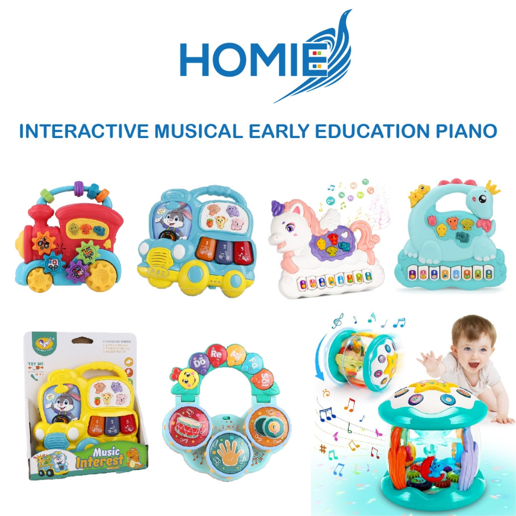 HOMIE Musical Early Education Piano/Interactive Animal Sound Piano/Hand Clap Drum/Rotate Musical Toy