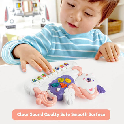 HOMIE Musical Early Education Piano/Interactive Animal Sound Piano/Hand Clap Drum/Rotate Musical Toy