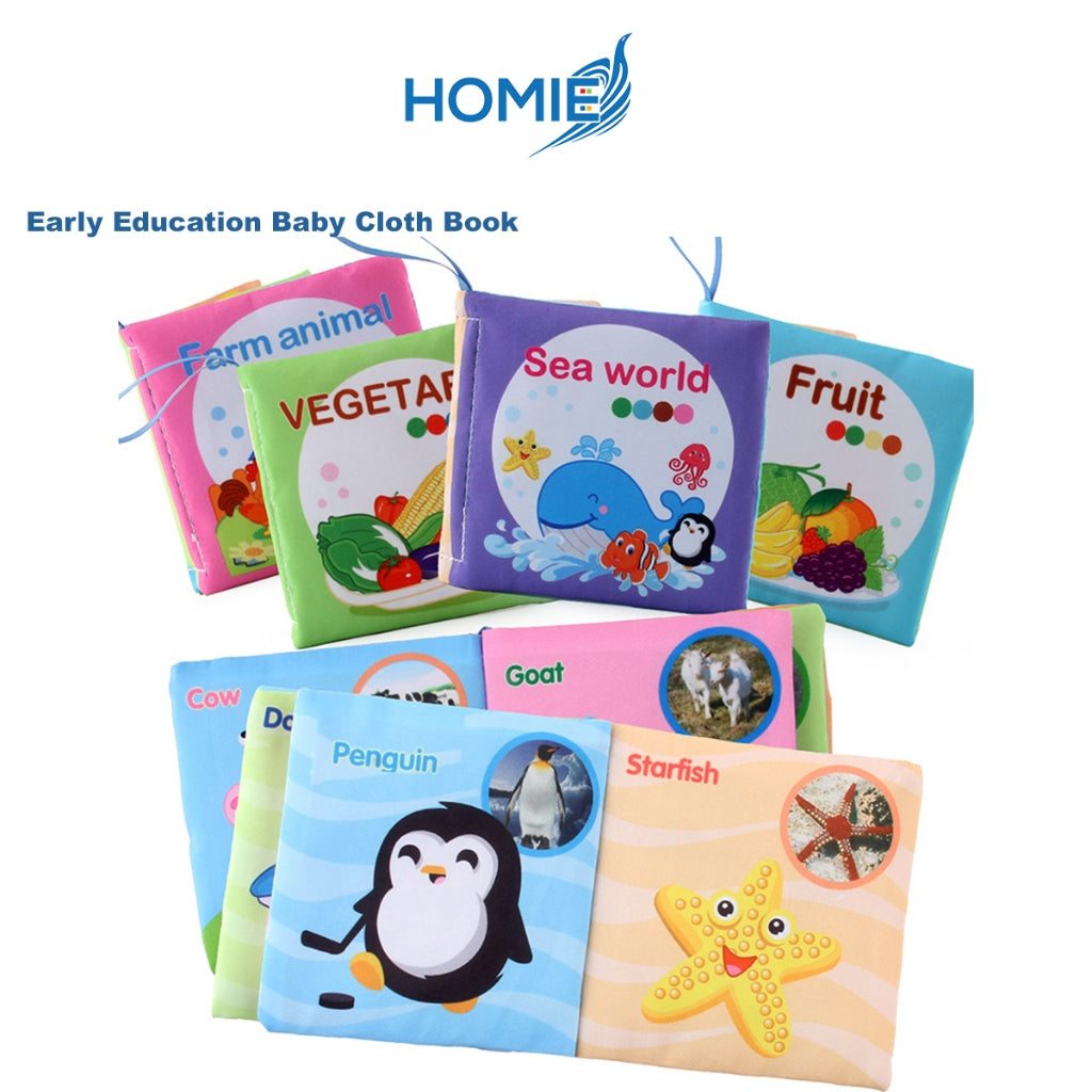 Baby Cloth Book Newborn Early Educational Can Bite Reading Matter Ring Paper Rattles Book