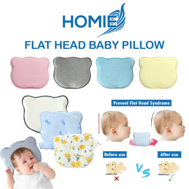 HOMIE Flat Head Prevention Pillow with Cover