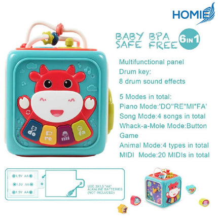 HOMIE 6in1&7in1 Magic Box Educational Learning Multifunctional Musical Activity Center Shape Sorter