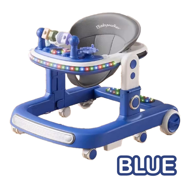 HOMIE Multifunctional Baby Walker Anti O Leg Foldable Adjustable Height /Musical Light/Toy Tray