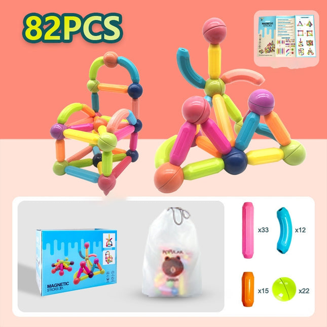 Magnetic Balls and Rods Set/Magnetics Building Sticks Blocks Toy/Educational STEM Toys