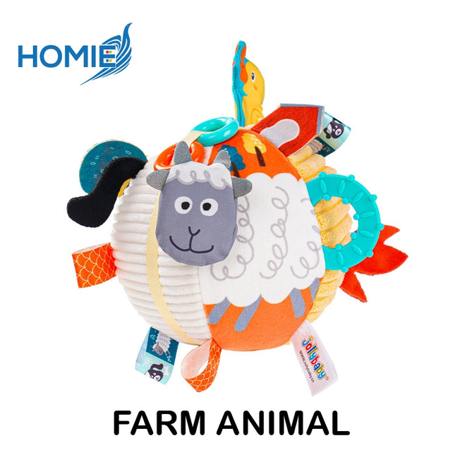 HOMIE Soft Plush Animal Baby Hand Rattle Ball/Toy Educational Baby Coordination Ability 0-12 Months