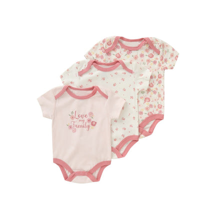 HOMIE【Cotton Baby Romper 3pcs/set】Clothes for Babies Three-Piece Set Rompers (Newborn to 9 Months)