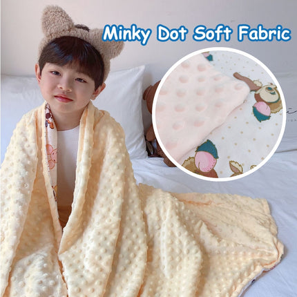 HOMIE Snuggle Soft Minky Baby Blankets/Ultra-Soft Minky Dot Fabric & Cute Cartoon Prints【110x150cm】