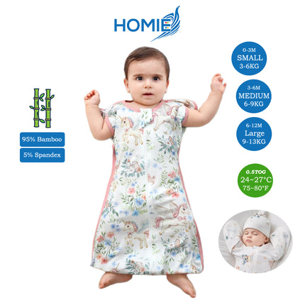 Bamboo Swaddle Sack (0–12M) – Two-Way Zipper & Leg Freedom