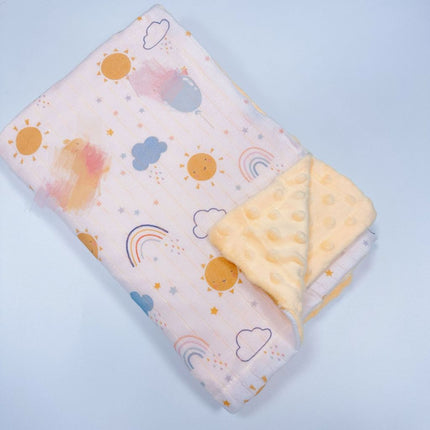 HOMIE Snuggle Soft Minky Baby Blankets/Ultra-Soft Minky Dot Fabric & Cute Cartoon Prints【110x150cm】