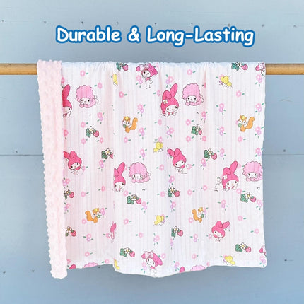 HOMIE Snuggle Soft Minky Baby Blankets/Ultra-Soft Minky Dot Fabric & Cute Cartoon Prints【110x150cm】