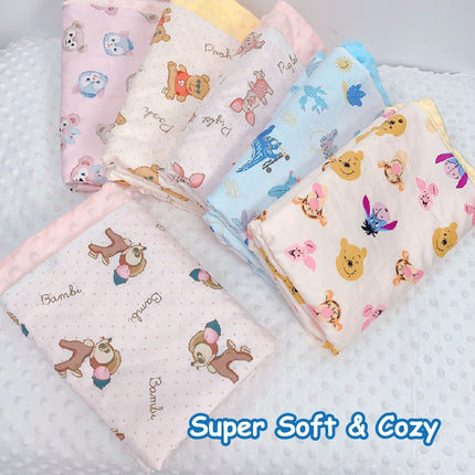 HOMIE Snuggle Soft Minky Baby Blankets/Ultra-Soft Minky Dot Fabric & Cute Cartoon Prints【110x150cm】