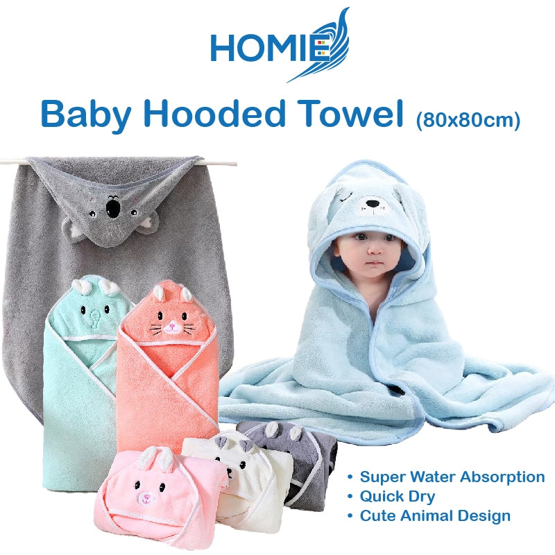 🏆HOMIE Baby Hooded Towel / Multi-color Soft Cute Animal Kids Bath Towel/Super Water Absorb/Quick Dry