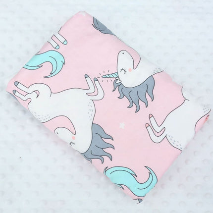 HOMIE Snuggle Soft Minky Baby Blankets/Ultra-Soft Minky Dot Fabric & Cute Cartoon Prints【110x150cm】