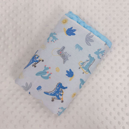 HOMIE Snuggle Soft Minky Baby Blankets/Ultra-Soft Minky Dot Fabric & Cute Cartoon Prints【110x150cm】