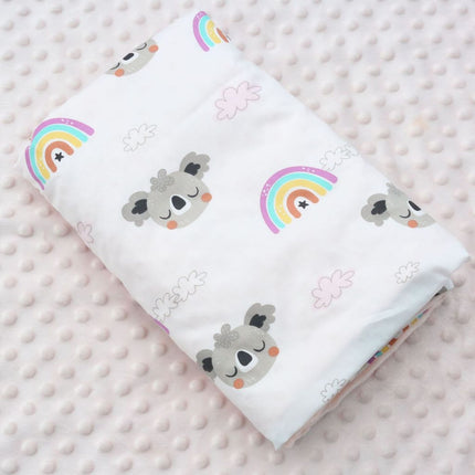 HOMIE Snuggle Soft Minky Baby Blankets/Ultra-Soft Minky Dot Fabric & Cute Cartoon Prints【110x150cm】